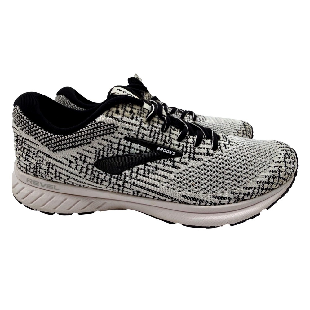 Brooks Revel 3 Running Shoes Womens 10 Black White Excellent Knit Sneakers